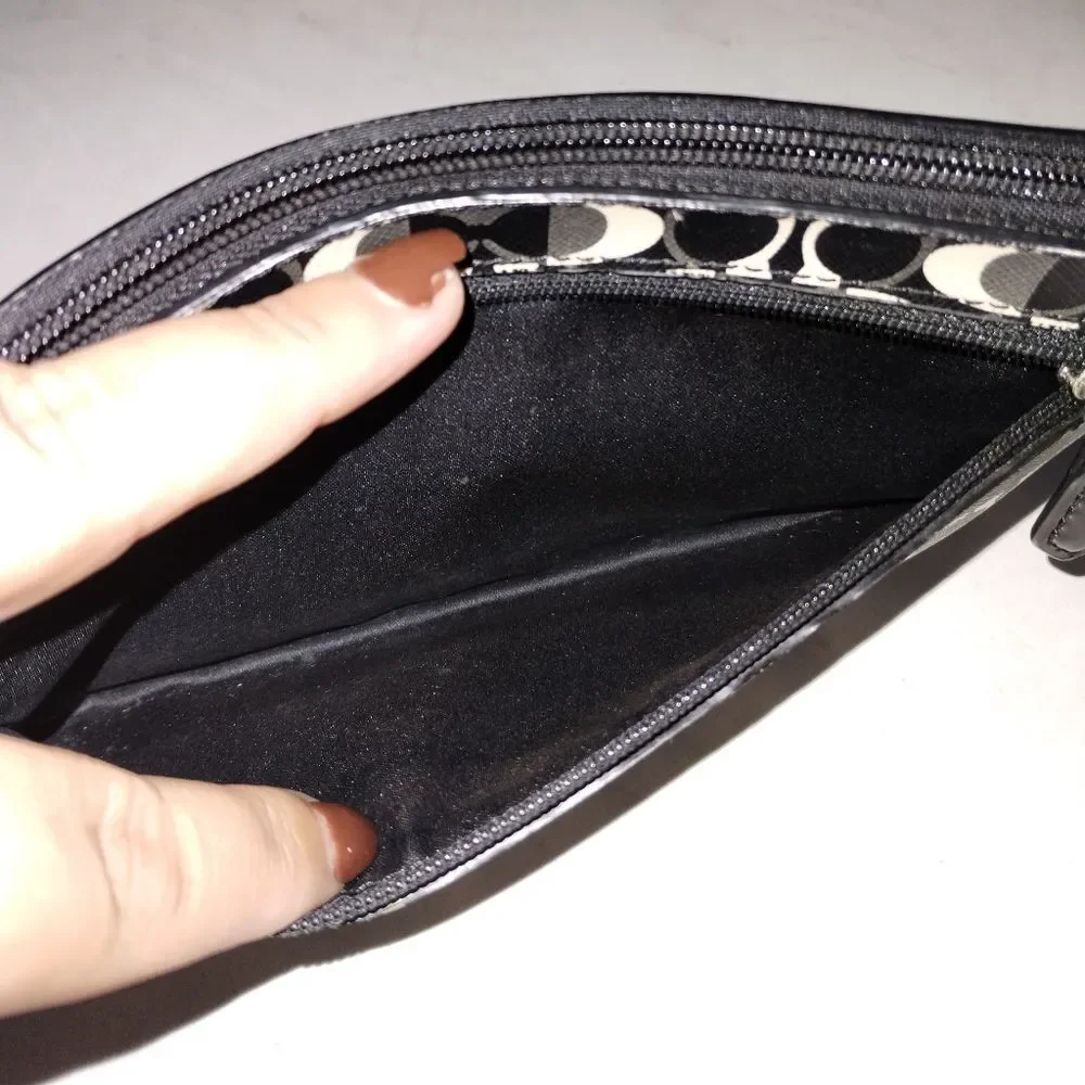 Coach Black Peyton Dream C Small Wristlet Wallet